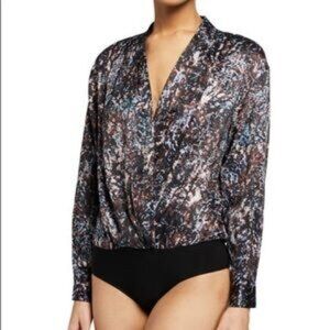 ASTR the Label Yvette Bodysuit Sequins Print Size XS New